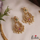 Elegant Floral Peacock Motifs Hasli Choker With Green Bead Drops NC2925