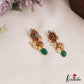 Classic Teardrop Motifs Kemp Earrings With Pearl Bead Drops E1125