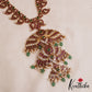 Stunning Mango Motifs Kemp Necklace With Green Bead Drops NC2829