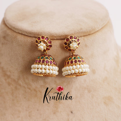 Beautiful Kemp Bellimoda Jhumka E694 (Available in 2 Colors)