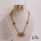 Classic Triple Layered Pearl Strands With Elephant Mango Motifs Pendant Haaram LH2011