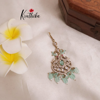 Pretty Victorian Peacock  Maang Tika MT240