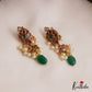 Classic Teardrop Motifs Kemp Earrings With Pearl Bead Drops E1125