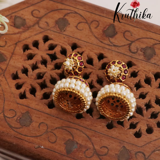 Beautiful Kemp Bellimoda Jhumka E694 (Available in 2 Colors)