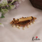 Classic Floral Motifs Jadau Hair Clip With Pearl Drops J355 (Available In 2 Colors)