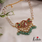 Gorgeous Peacock Floral Motifs Jadau Choker With Triple Strand Pearl Chain NC2622