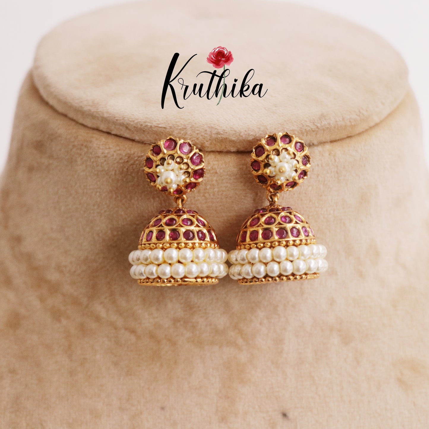 Beautiful Kemp Bellimoda Jhumka E694 (Available in 2 Colors)