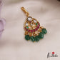 Classic Jadau Maang Tikka With Green Bead Drops MT366