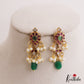 Classic Teardrop Motifs Kemp Earrings With Pearl Bead Drops E1125