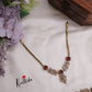 Simple AD Stone Floral  Necklace Set NC2229  (Available in 5 Colours)