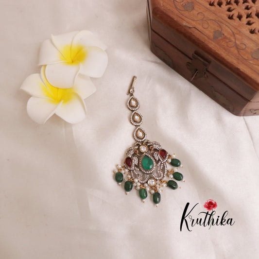 Premium Peacock Flower Maang Tikka MT243