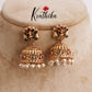 Beautiful Lakshmi Jhumka with Pearl Drops E697 (Available in 2 Colors)