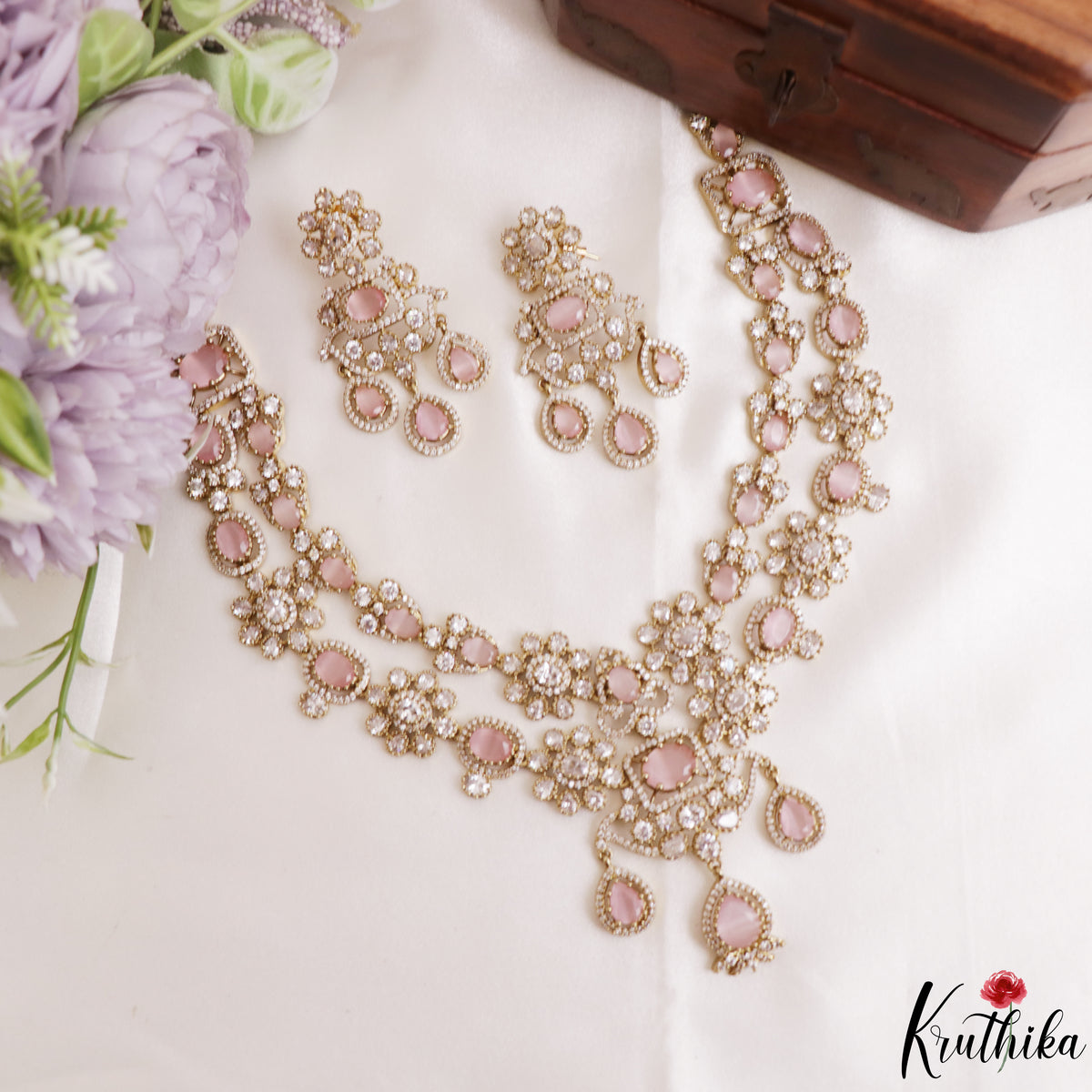Premium AD/Victorian Necklace NC3311 (Available in 5 colours)