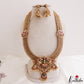 Grand 24K Gold-Inspired Antique Nagas Lakshmi Elephant Motifs Jadau Haaram LH2216 (Detachable Pendant)