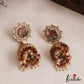 Stunning Peacock Motifs Kemp Jhumkas With Pear Bead Drops E1103 (Available In 2 Colors)
