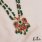 Premium Reversible Jadau Garuda Pendant haaram With Green Bead Drops LH2056