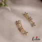 Sparkling Floral Motifs AD Stones Ear Climbers E937