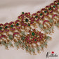 Premium Jadau Choker with Green Bead Drops NC2613