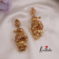 Beautiful AD Lakshmi Calf Three Layer Pearl Hanging Jhumkas E672
