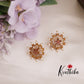 Beautiful Antique Floral Chakra Pearl Earstuds E691 (Available in 3 Colors)