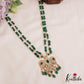 Premium Reversible Jadau Garuda Pendant haaram With Green Bead Drops LH2056