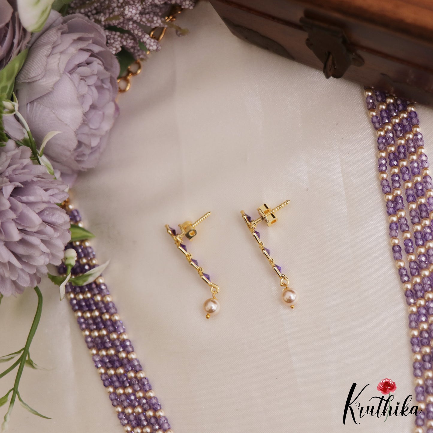 Trendy Square Motifs Multi Layer Pearl Bead Haaram LH2134 (Available In 5 Colors)
