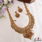 Premium Antique Nagas Lakshmi Peacock Motifs Temple Haaram With Golden Bead Drops LH2203