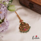 Traditional Antique Lakshmi Peacock Motifs Kemp Maang Tikka With Bead Drops MT368 (Available In 2 Colors)