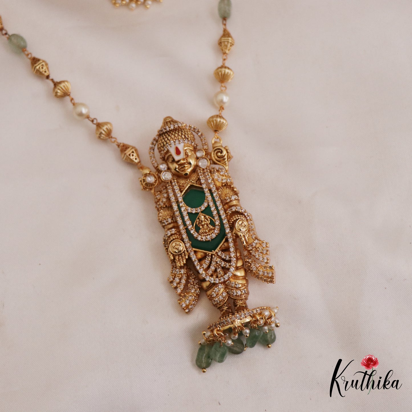 Beautiful Antique Lord Balaji Pendant Necklace NC2663 (Available In 2 Colors)