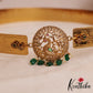 Pretty Gold-Tone Peacock Motifs Hip Belt With Green Bead Drops V367
