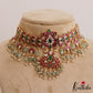 Premium Jadau Choker with Green Bead Drops NC2613