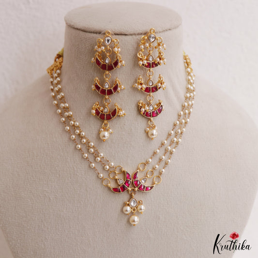 Elegant Multi Pearl Strand Jadau Choker NC3030