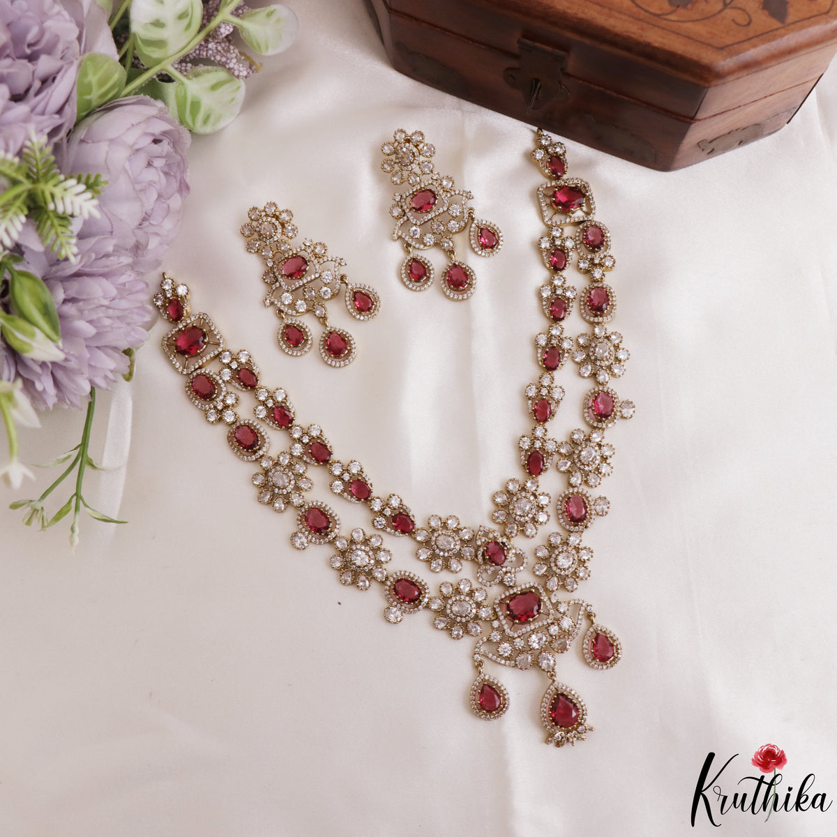 Premium AD/Victorian Necklace NC3311 (Available in 5 colours)