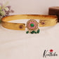Trendy Floral Motifs Hip Belt With Green Bead Drops V368