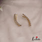 Pretty Leaf Motifs AD Stones Ear Climbers E928