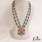Premium Reversible Jadau Garuda Pendant haaram With Green Bead Drops LH2056