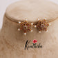 Elegant Antique Floral Chakra Pearl Earstuds E692 (Available in 3 Colors)