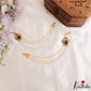 Sparkling CZ Peacock Motifs Multi Pearl Strand Earchains EC227 (Available In 2 Colors)