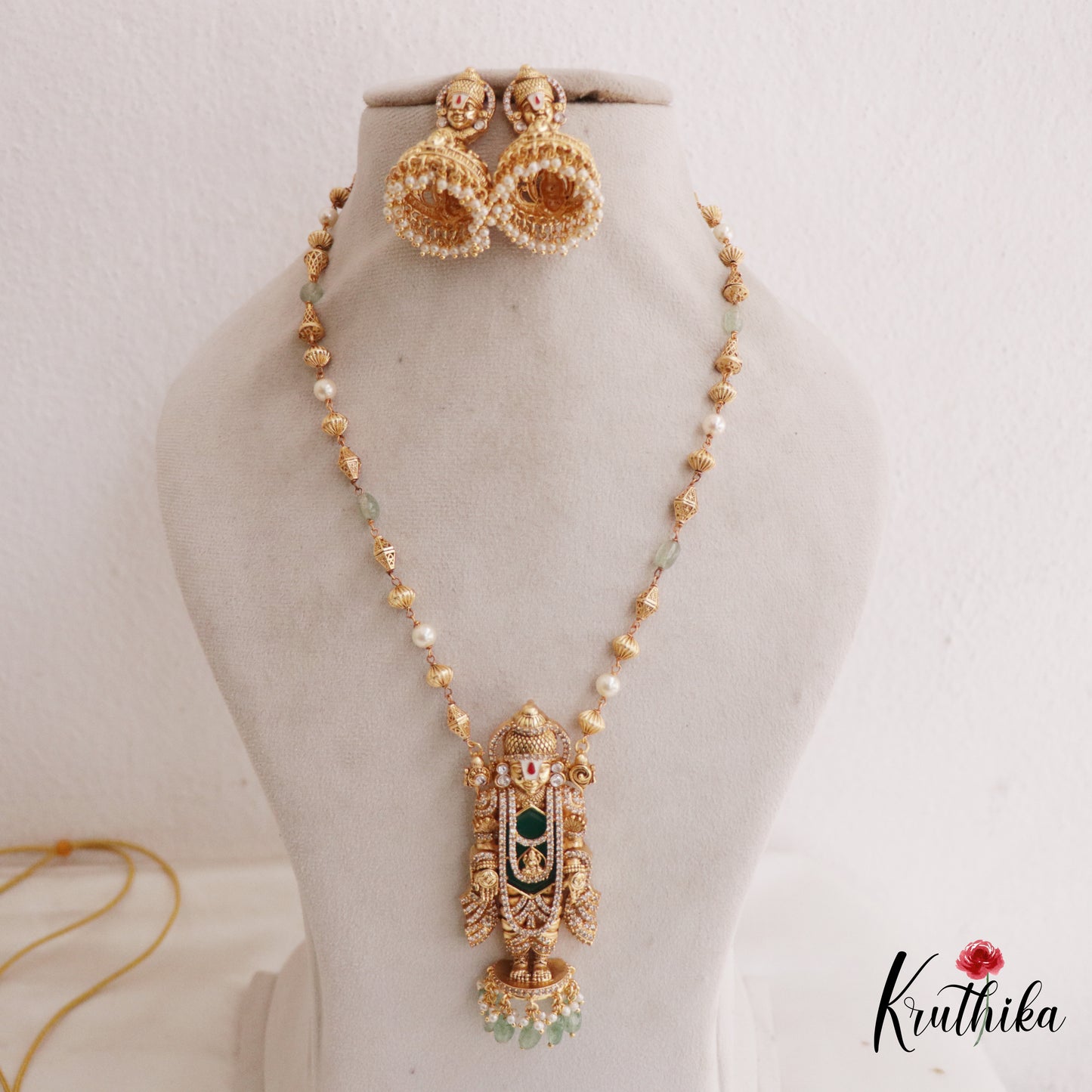 Beautiful Antique Lord Balaji Pendant Necklace NC2663 (Available In 2 Colors)