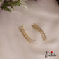 Simple Leaf Motifs AD Stones Ear Climbers E936