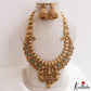 Premium Antique Nagas Lakshmi Peacock Motifs Temple Haaram With Golden Bead Drops LH2203