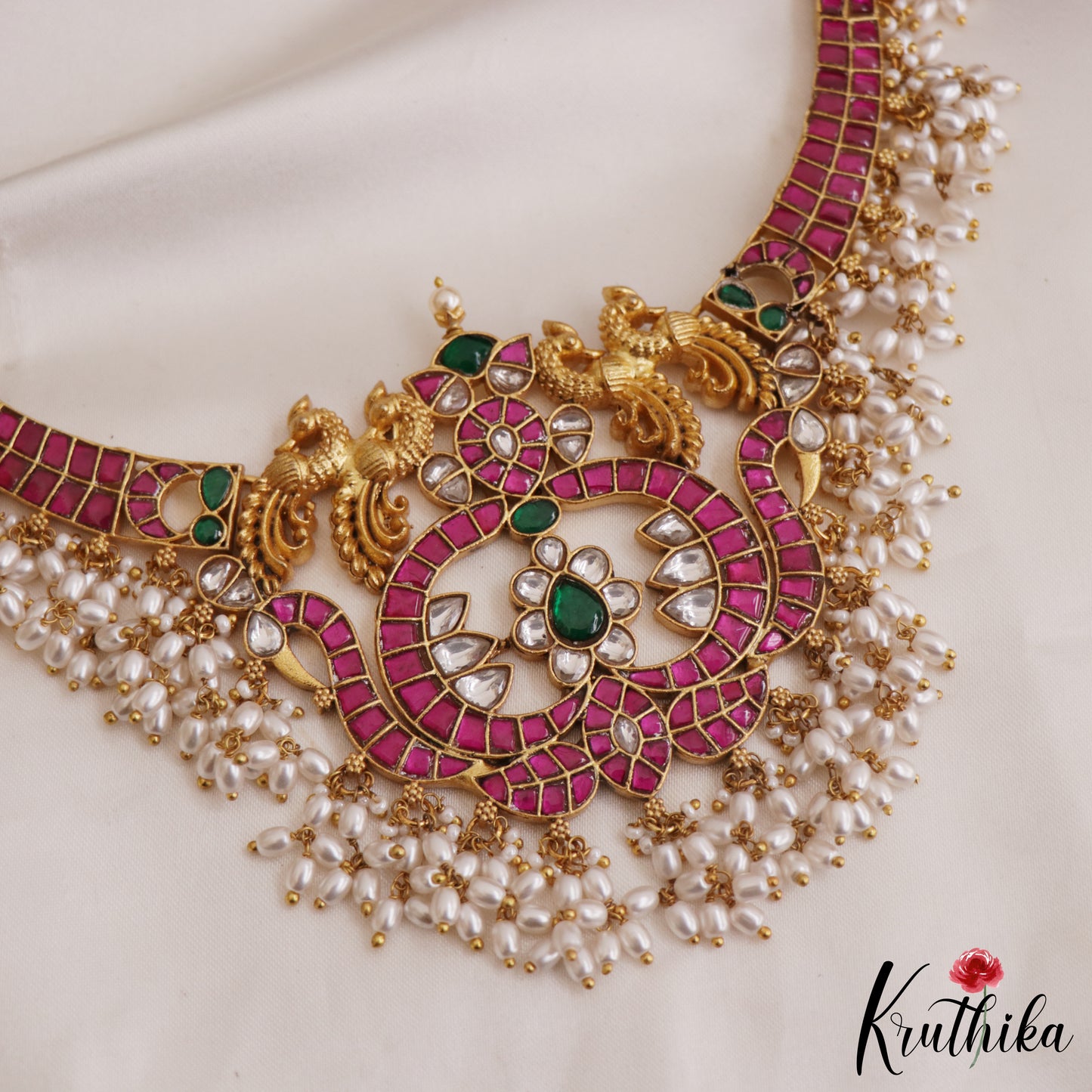 Gorgeous Peacock Jadau Guttapoosalu Choker NC2614