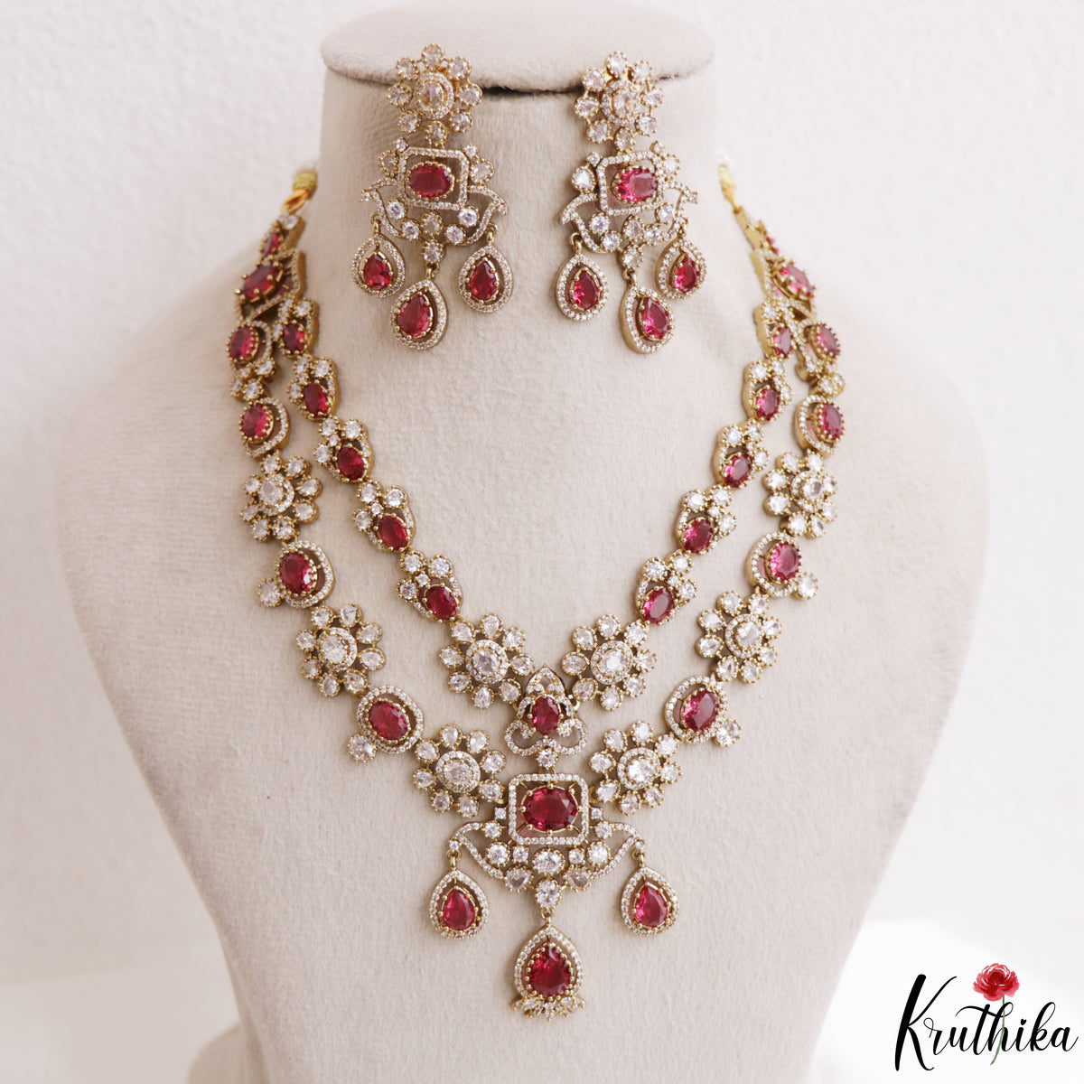 Premium AD/Victorian Necklace NC3311 (Available in 5 colours)
