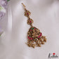 Classic Antique Lakshmi Peacock Motifs Jadau Maang Tikka With Pearl Bead Drops MT406 (Available In 4 Colors)