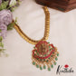 Gorgeous Antique Nagas Lakshmi Peacock Kasu Jadau Necklace With Green Bead Drops NC2833