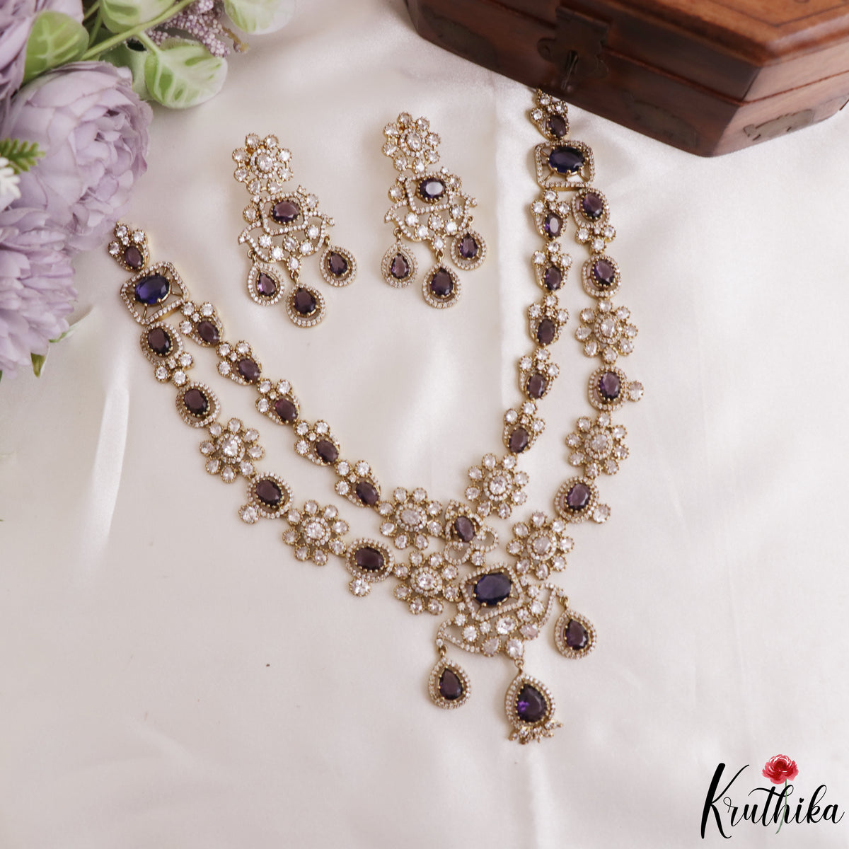 Premium AD/Victorian Necklace NC3311 (Available in 5 colours)