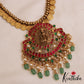 Gorgeous Antique Nagas Lakshmi Peacock Kasu Jadau Necklace With Green Bead Drops NC2833