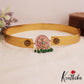 Elegant Floral Peacock Motifs Hip Belt With Green Bead Drops V365