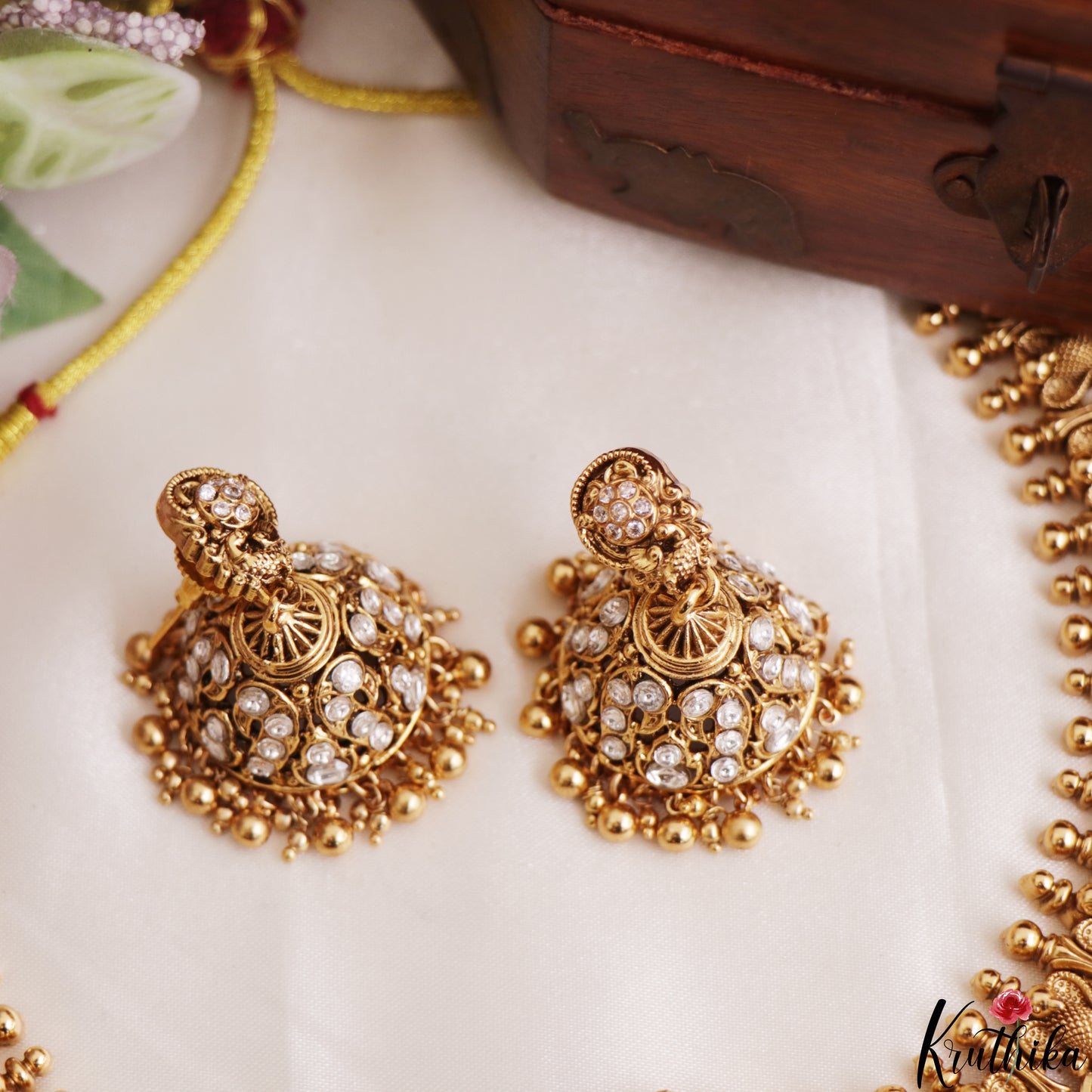 Gorgeous Antique Peacock Motifs Lakshmi Kasu Necklace NC3210