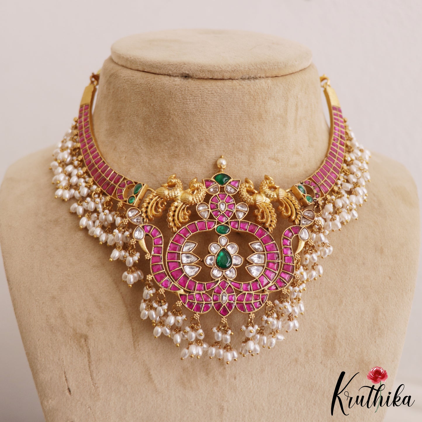 Gorgeous Peacock Jadau Guttapoosalu Choker NC2614